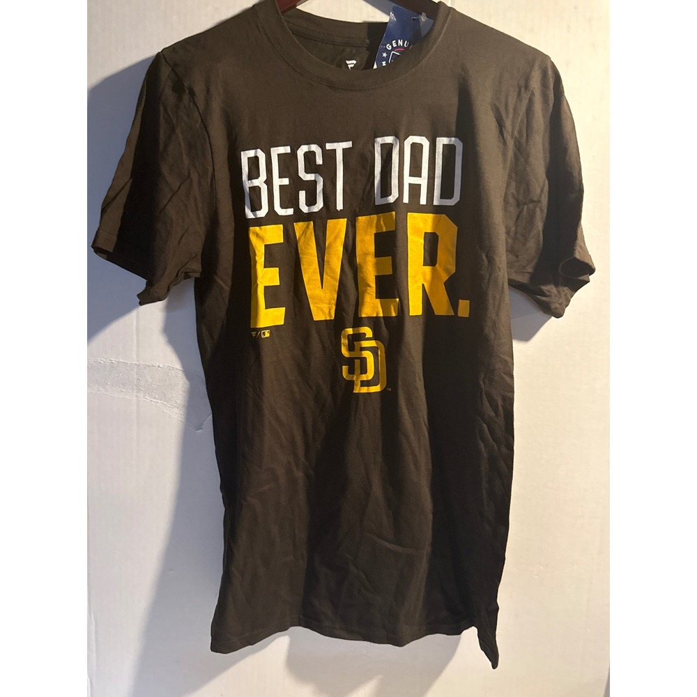 Fanatics San Diego Padres Best Dad Ever T-Shirt Brown Mens Small MLB Baseball